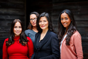 Portrait of group of businesswomen standing together in office